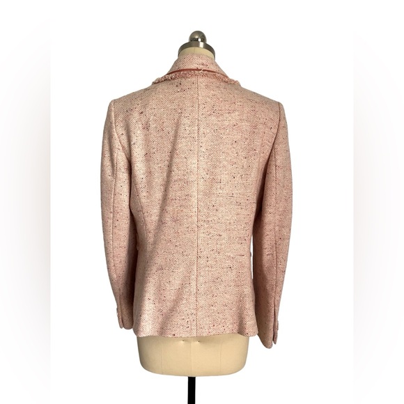 Chanel Style Classic Tweed Blazer At Studio Pale Pink Fringed Fully Lined 8 - Picture 7 of 7
